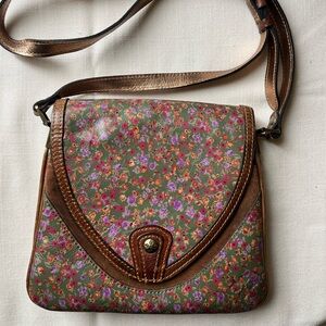 PATRICIA NASH BAGS - FLORAL LEATHER CROSSBODY HANDBAG - LIKE NEW